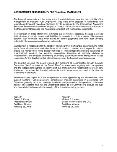 Thumbnail Parkland Corp Financial Statement 2012