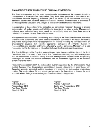 Thumbnail Parkland Corp Financial Statement 2013