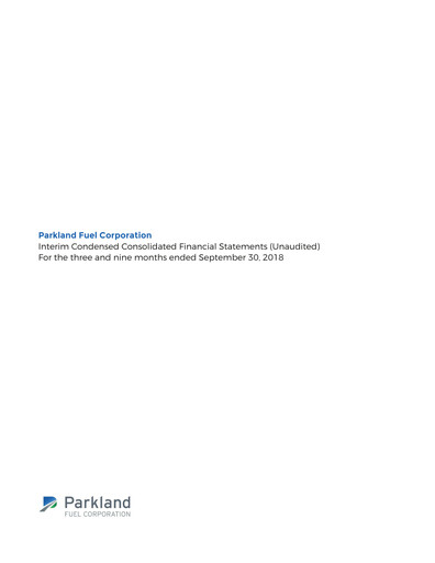 Thumbnail Parkland Corp Quarterly Report 2018-q3
