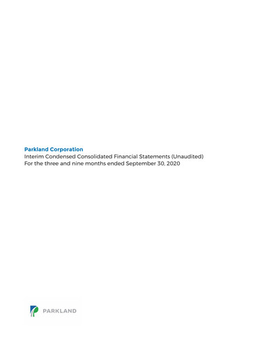 Thumbnail Parkland Corp Quarterly Report 2020-q3
