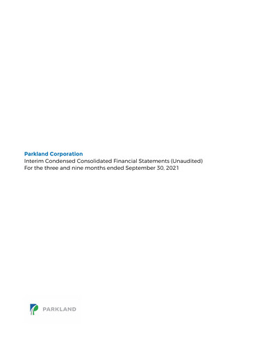 Thumbnail Parkland Corp Quarterly Report 2021-q3