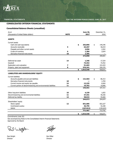 Thumbnail Parex Resources Quarterly Report 2017-q2