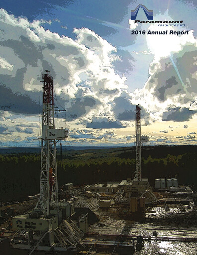 Thumbnail Paramount Resources Annual Report 2016