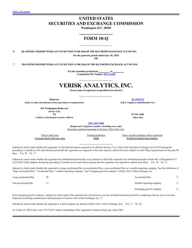 Thumbnail Verisk Analytics Quarterly Report 2025-q2