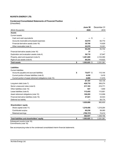 Thumbnail NuVista Energy Quarterly Report 2020-q2