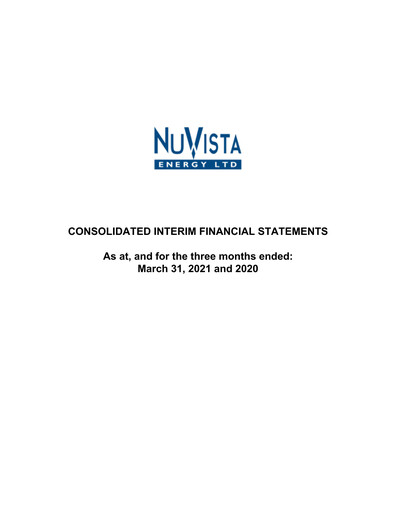Thumbnail NuVista Energy Quarterly Report 2021-q1