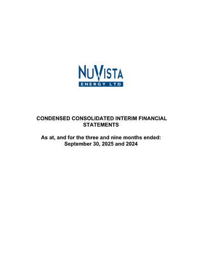 Thumbnail NuVista Energy Quarterly Report 2025-q3