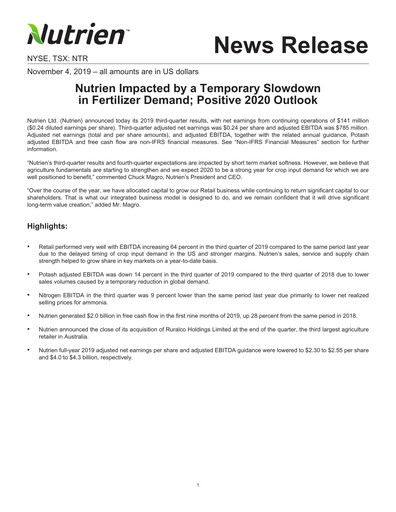 Thumbnail Nutrien Quarterly Report 2019-q3