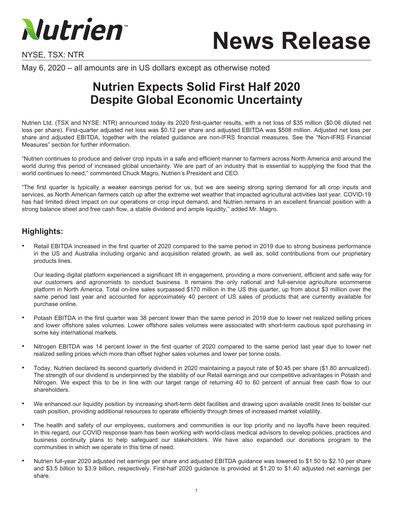 Thumbnail Nutrien Quarterly Report 2020-q1