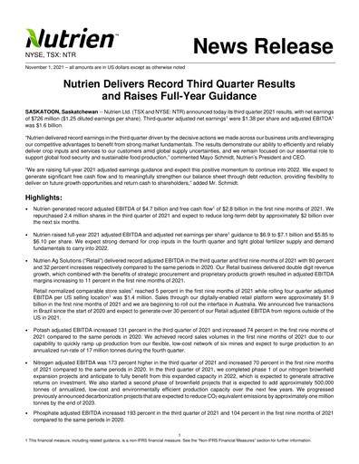 Thumbnail Nutrien Quarterly Report 2021-q3