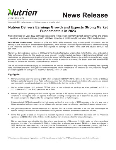 Thumbnail Nutrien Quarterly Report 2022-q3