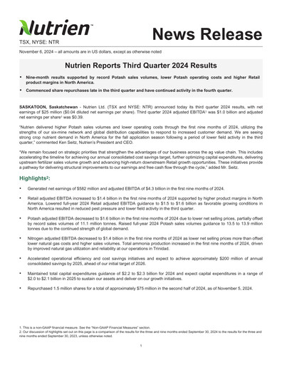 Thumbnail Nutrien Quarterly Report 2024-q3