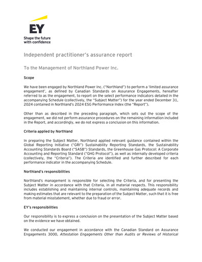 Thumbnail Northland Power
 ESG Report 2024