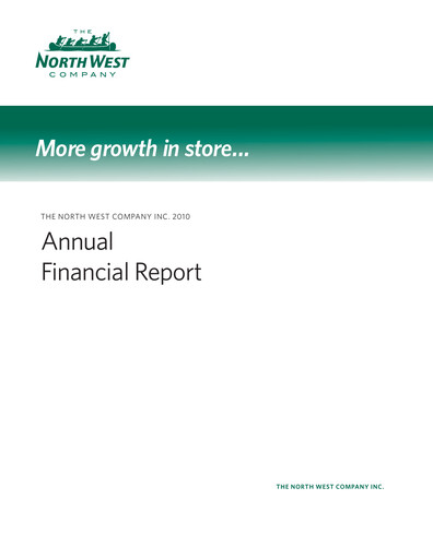 Thumbnail The North West Company Financial Report 2010