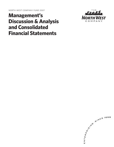 Thumbnail The North West Company Financial Statement 2007