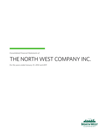 Thumbnail The North West Company Financial Statement fy2012