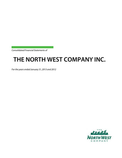 Thumbnail The North West Company Financial Statement fy2013