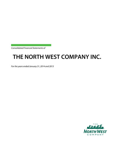 Thumbnail The North West Company Financial Statement fy2014