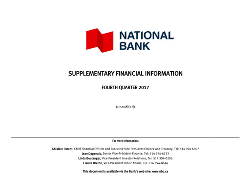 Thumbnail National Bank of Canada
 Financial Statement 2017