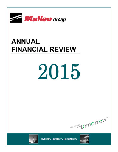Miniature Mullen Group Rapport financier 2015