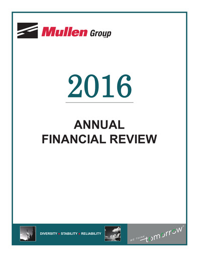 Miniature Mullen Group Rapport financier 2016