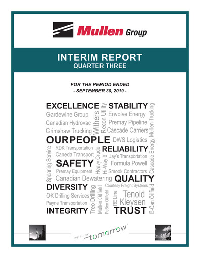 Thumbnail Mullen Group Quarterly Report 2019-q3