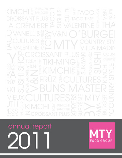 Thumbnail MTY Food Group Annual Report 2011