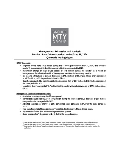 Thumbnail MTY Food Group Quarterly Report 2026-q2