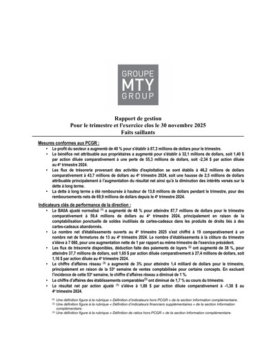 Thumbnail MTY Food Group Quarterly Report 2025-q4