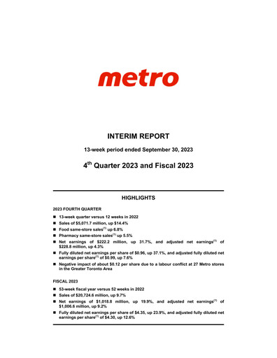 Vorschaubild Metro Quartalsbericht 2023-q4