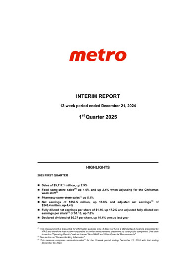 Vorschaubild Metro Quartalsbericht 2025-q1