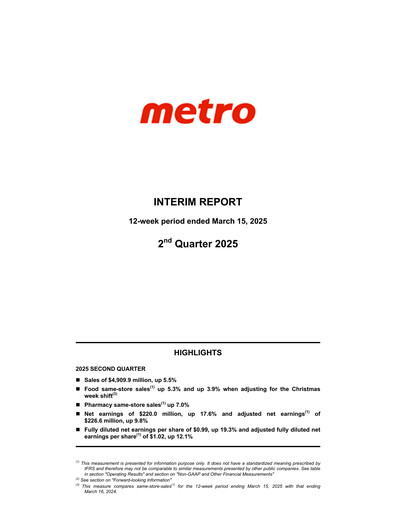 Vorschaubild Metro Quartalsbericht 2025-q2