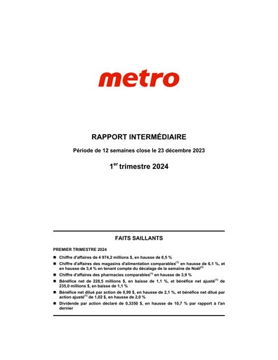 Vorschaubild Metro Quartalsbericht 2024-q1