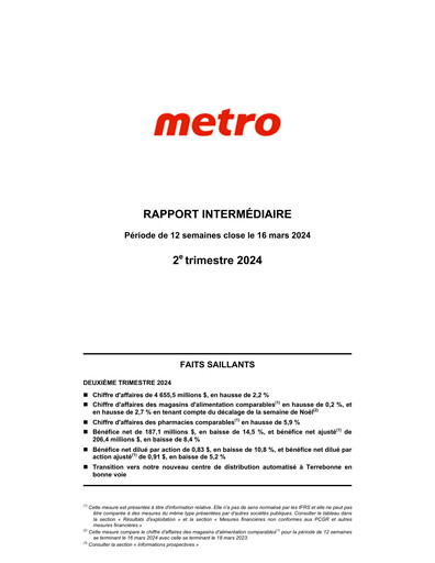 Vorschaubild Metro Quartalsbericht 2024-q2