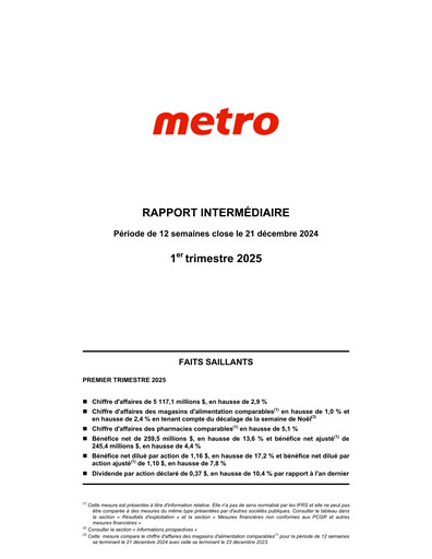 Vorschaubild Metro Quartalsbericht 2025-q1