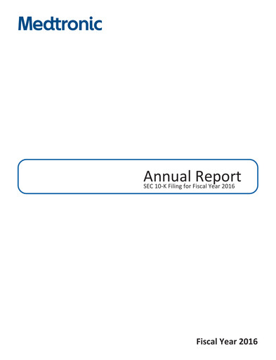 Thumbnail Medtronic Annual Report 2016