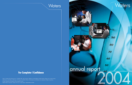 Thumbnail Waters Corporation Annual Report 2004