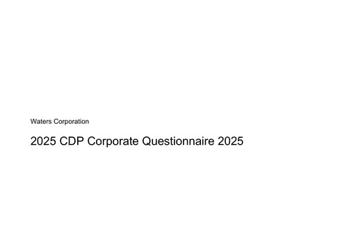 Thumbnail Waters Corporation ESG Report 2025