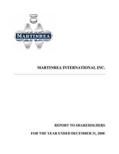 Thumbnail Martinrea International Annual Report 2008