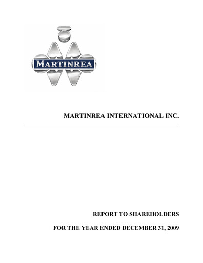 Thumbnail Martinrea International Annual Report 2009