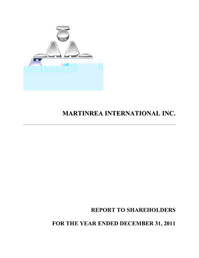 Thumbnail Martinrea International Annual Report 2011
