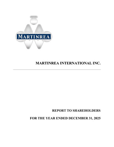 Thumbnail Martinrea International Annual Report 2025