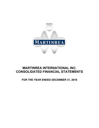 Thumbnail Martinrea International Financial Statement 2018