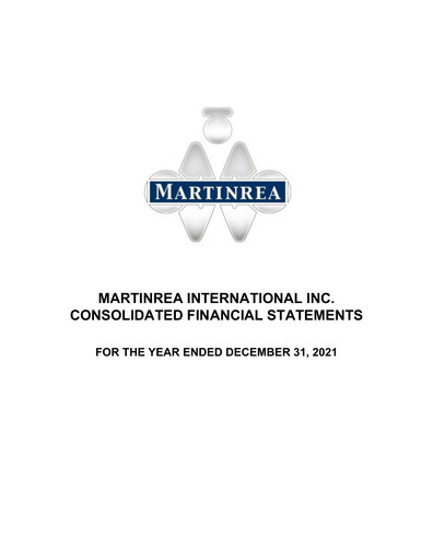 Thumbnail Martinrea International Financial Statement 2021