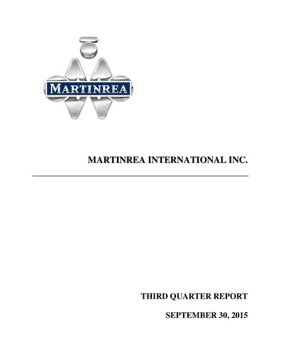 Thumbnail Martinrea International Quarterly Report 2015-q3