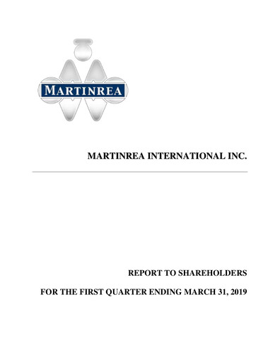 Thumbnail Martinrea International Quarterly Report 2019-q1