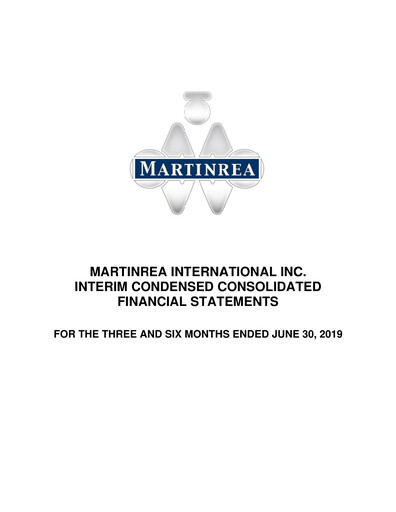 Thumbnail Martinrea International Quarterly Report 2019-q2