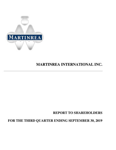 Thumbnail Martinrea International Quarterly Report 2019-q3