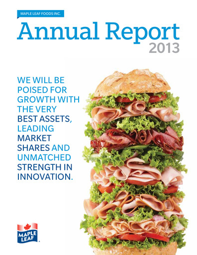 Thumbnail Maple Leaf Foods Annual Report 2013