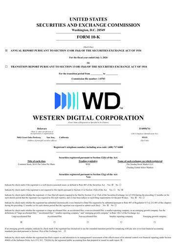 Thumbnail Western Digital Annual Report 2026